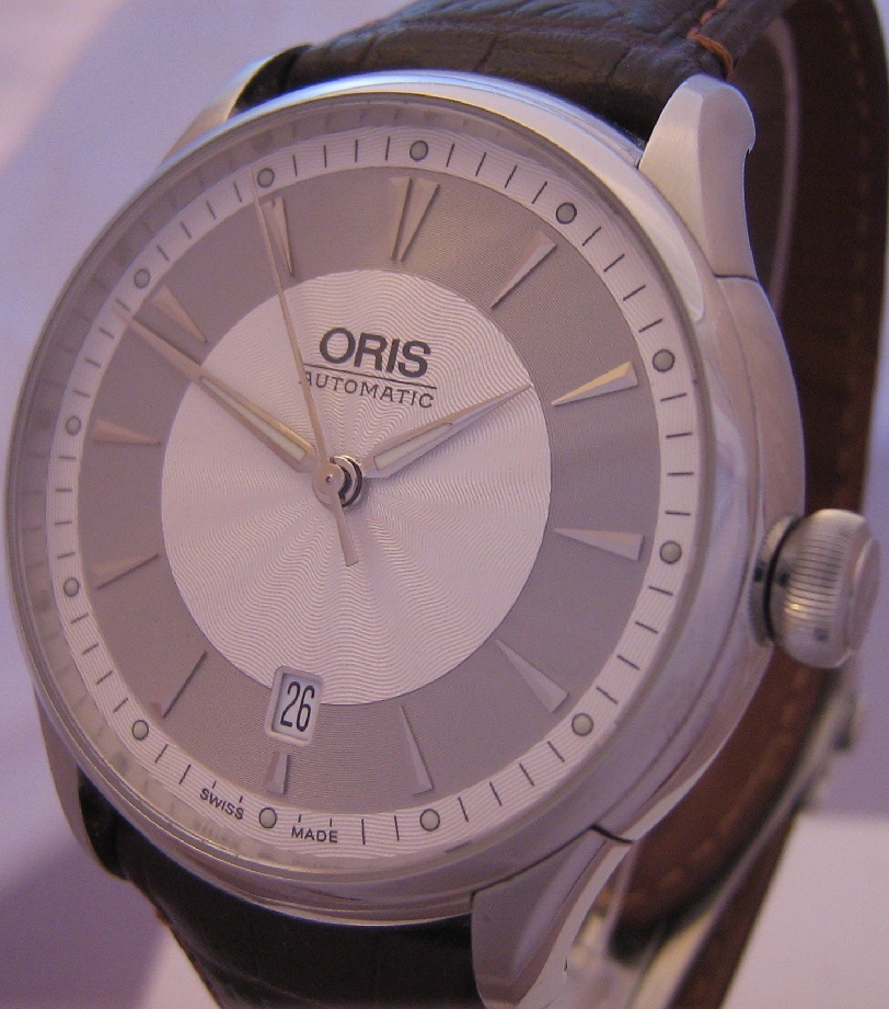 Oris Artelier Automatic Watch, Silver Dial With Leather Strap