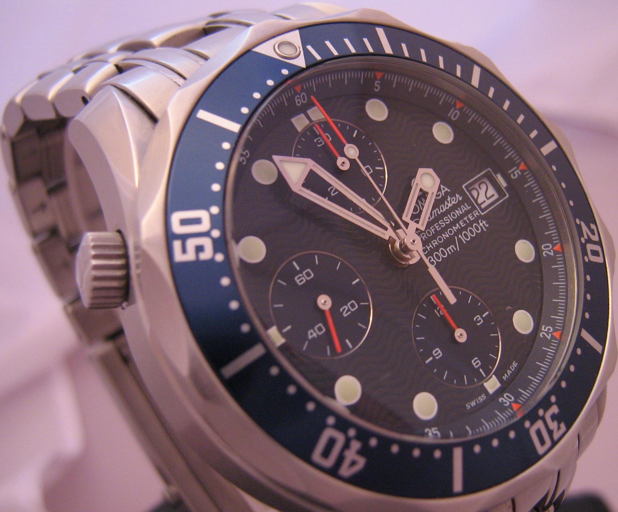 Omega Seamaster Chronograph, Blue Dial, Stainless Steel Bracelet