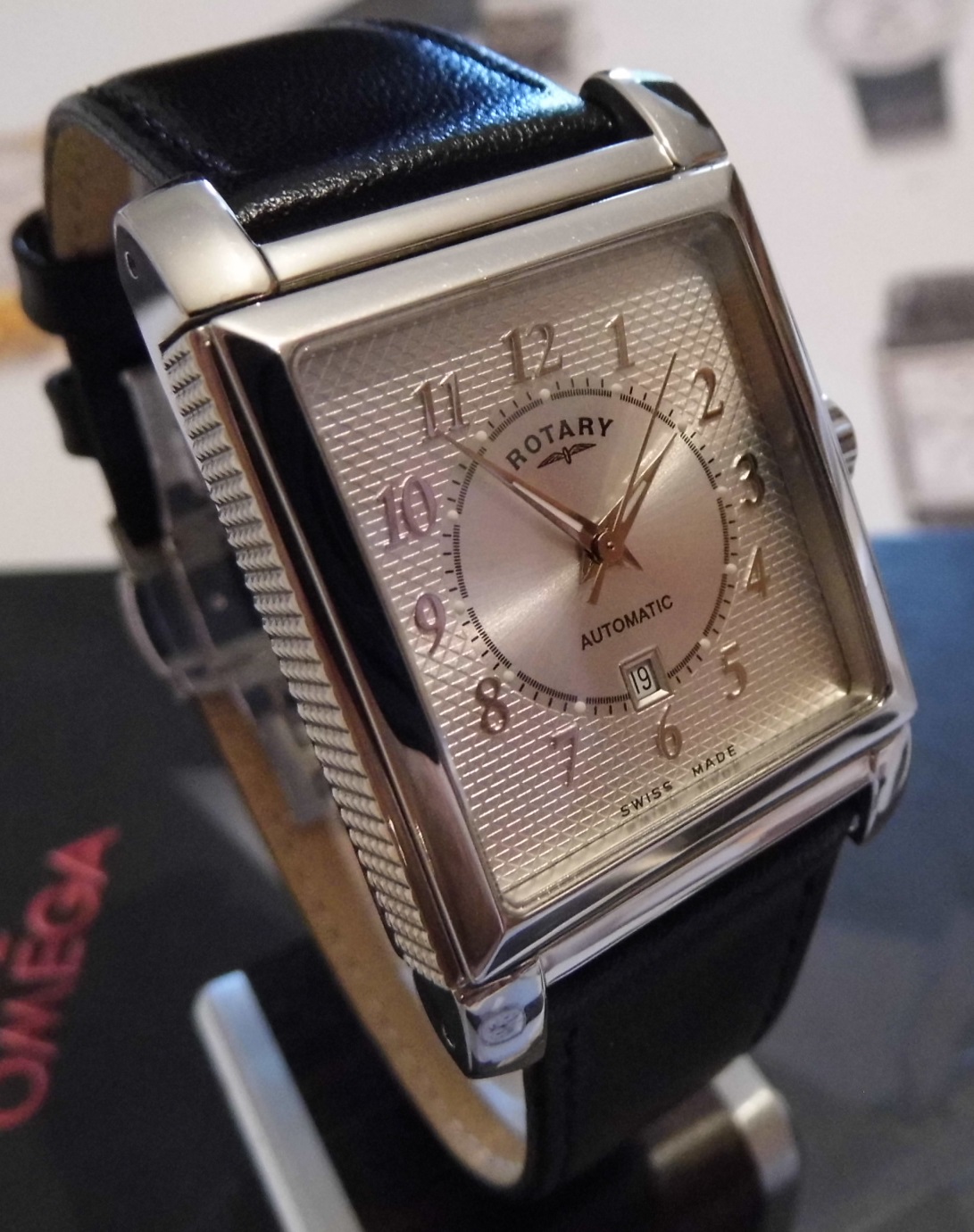 Rotary Reversible Automatic, Silver Dial, Leather Strap