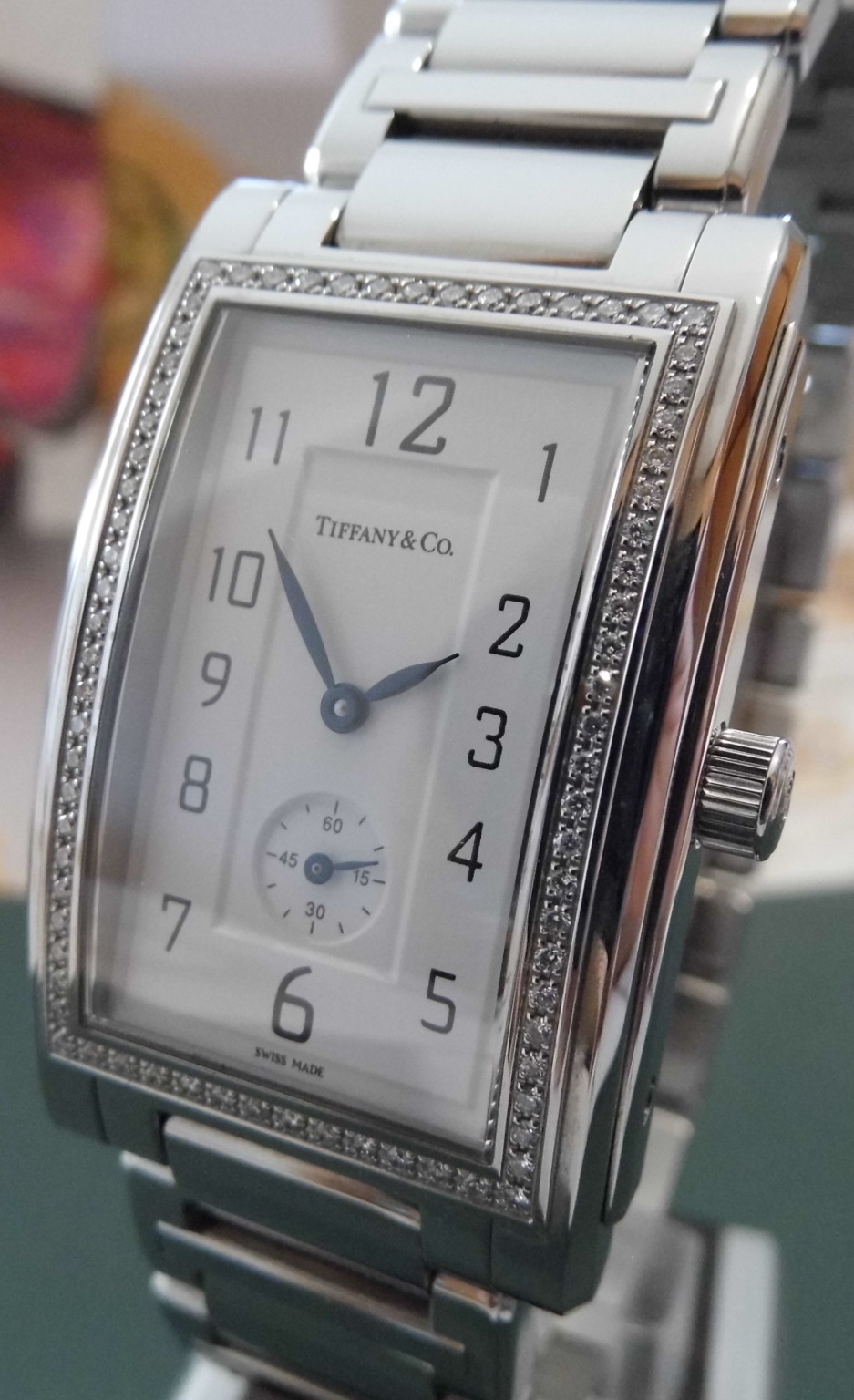 Tiffany & Co Grand Resonator Diamonds, White Dial, Steel Bracelet