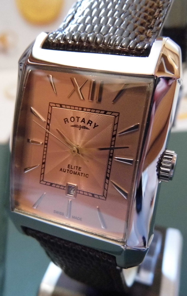 Rotary Elite Automatic, Cognac Dial, Brown Leather Strap