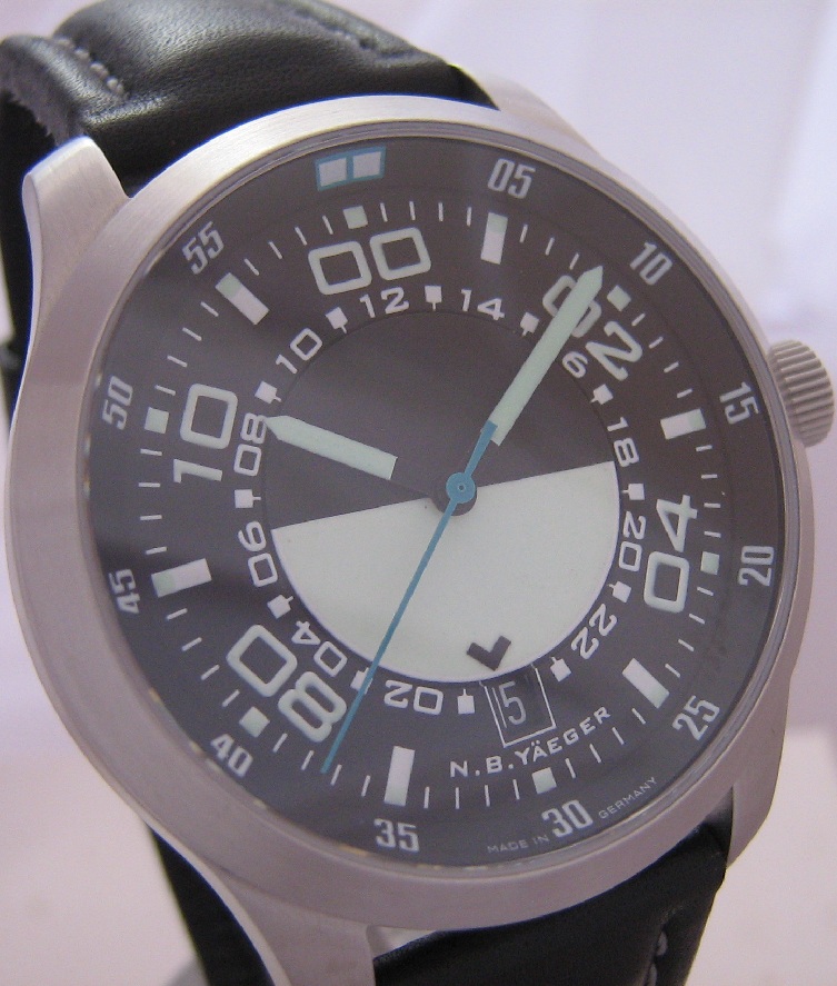 N.B. Yaeger Tango GMT, Black Dial With 2 Straps