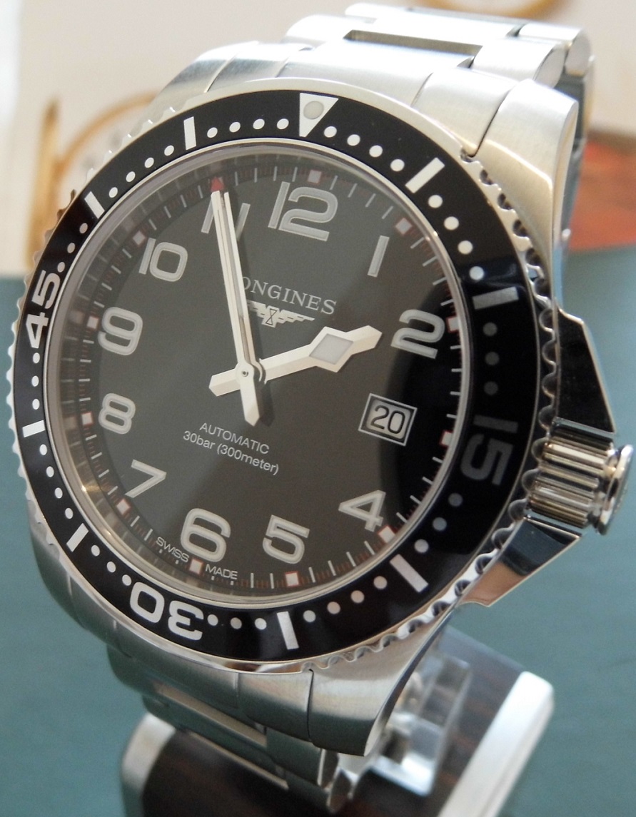 Longines Hydroconquest Automatic, Black Dial, Steel Bracelet