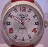 Locman Mare Titanium Watch, Silver Dial With Red Strap