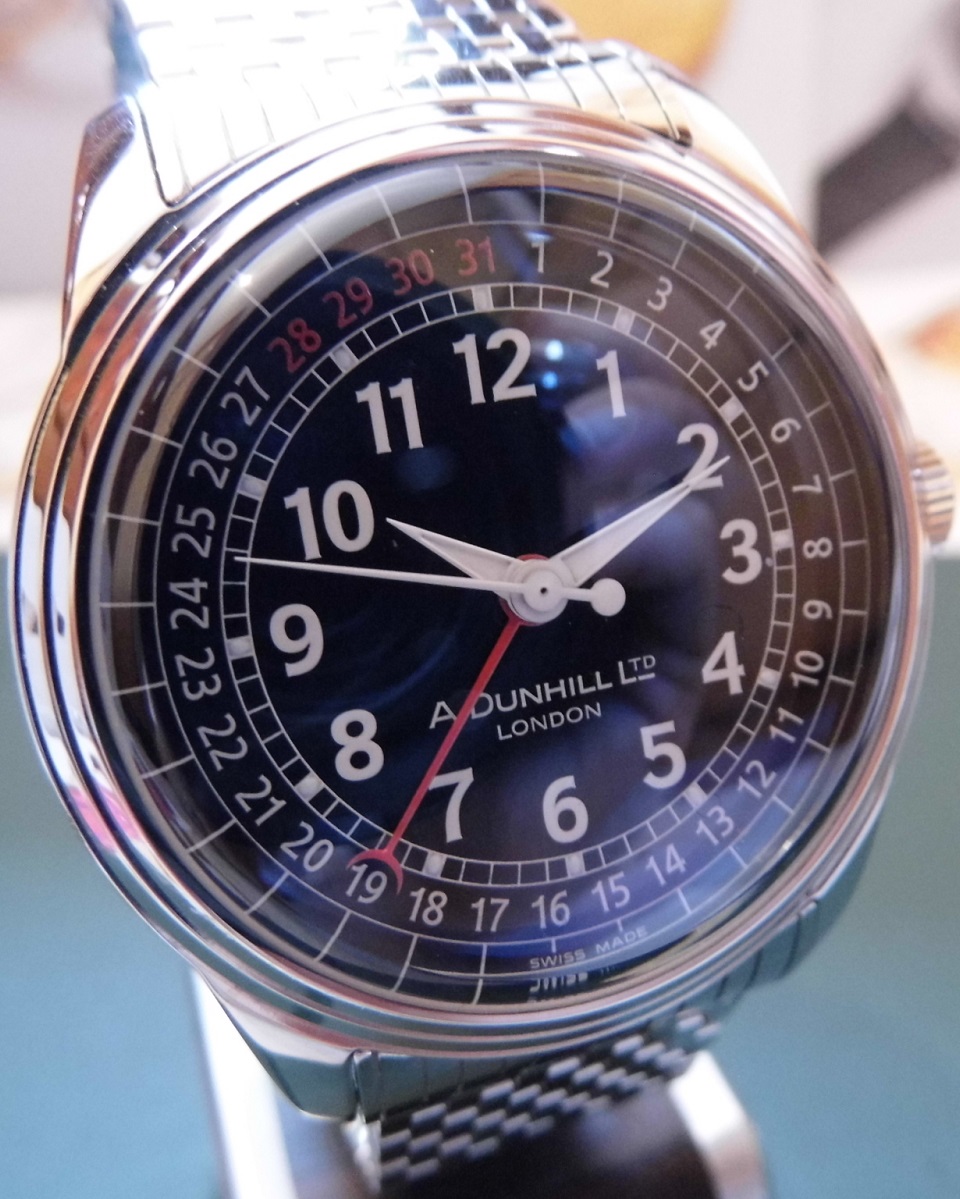 Dunhill A-Centric Automatic, Black Dial, Steel Bracelet & Leather Strap 