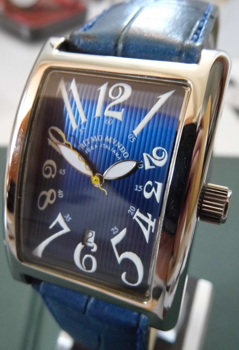 Ritmo Mvndo Piccolo Data, Blue Dial, Leather Strap