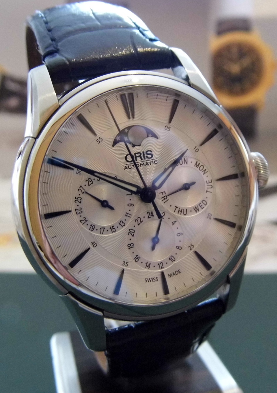 Oris Artelier Moonphase, Silver Dial, Leather Strap