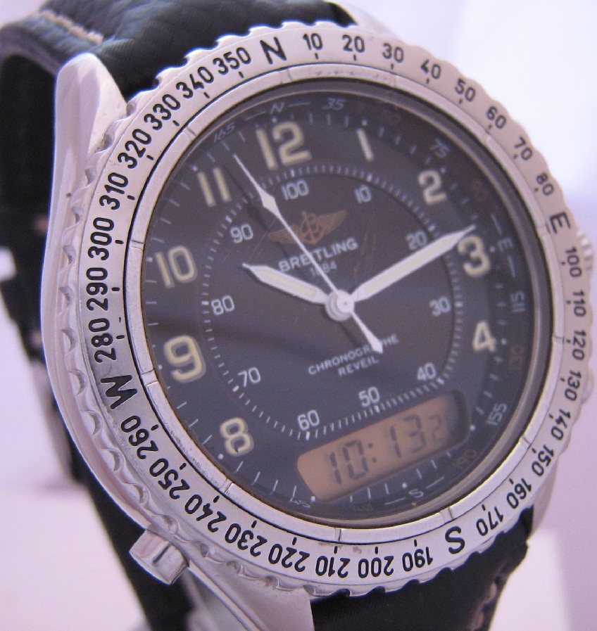 Breitling Intruder Reveil, Black Dial With Stainless Steel Bracelet