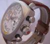 TCM Fiat Football Chronograph, White Dial With Leather Strap