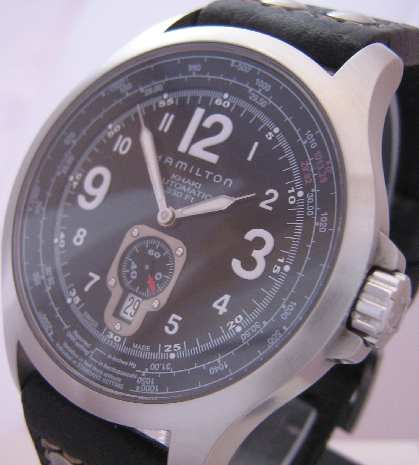 Hamilton Khaki QNE Automatic, Black Dial With Leather Strap