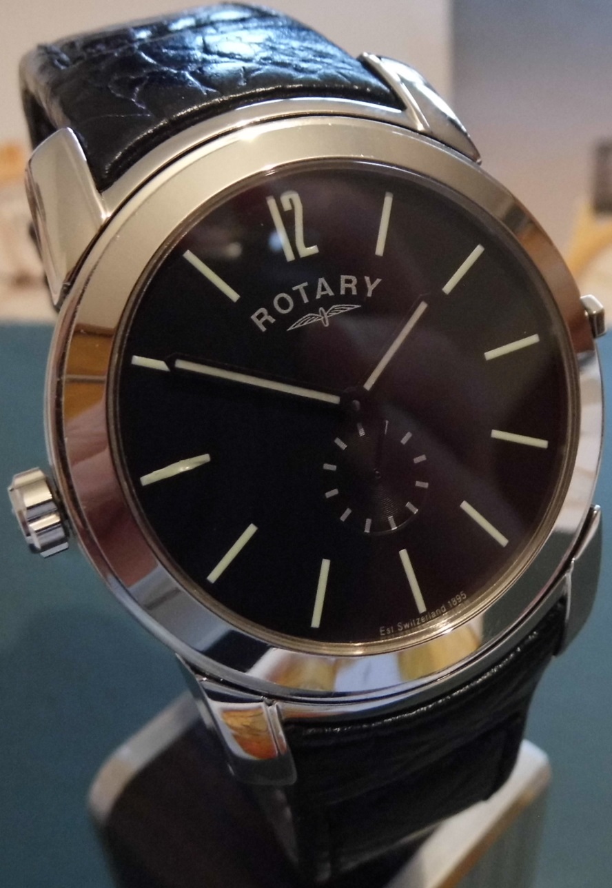 Rotary Revelation, Black / Silver Dial, Leather Strap 