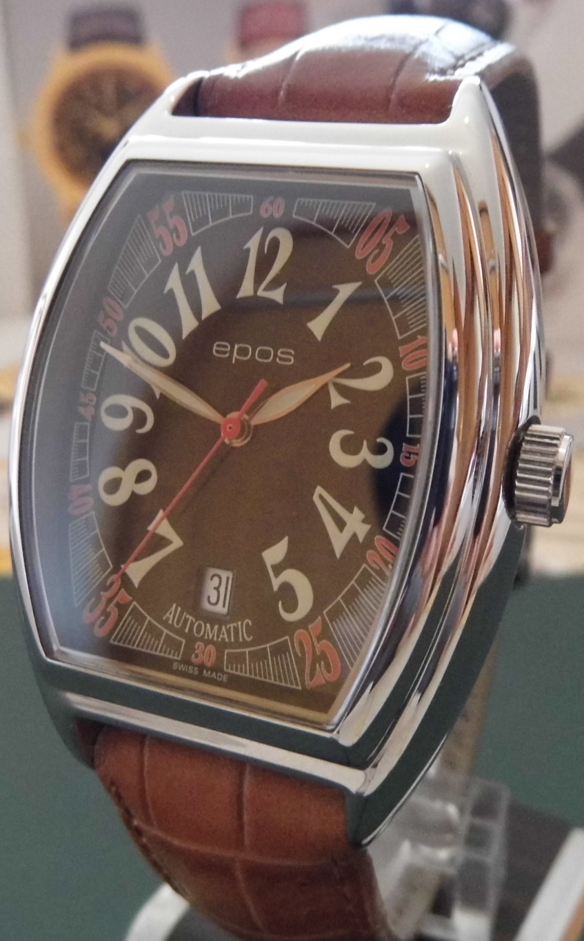 Epos Elegance Automatic, Black Dial, Leather Strap