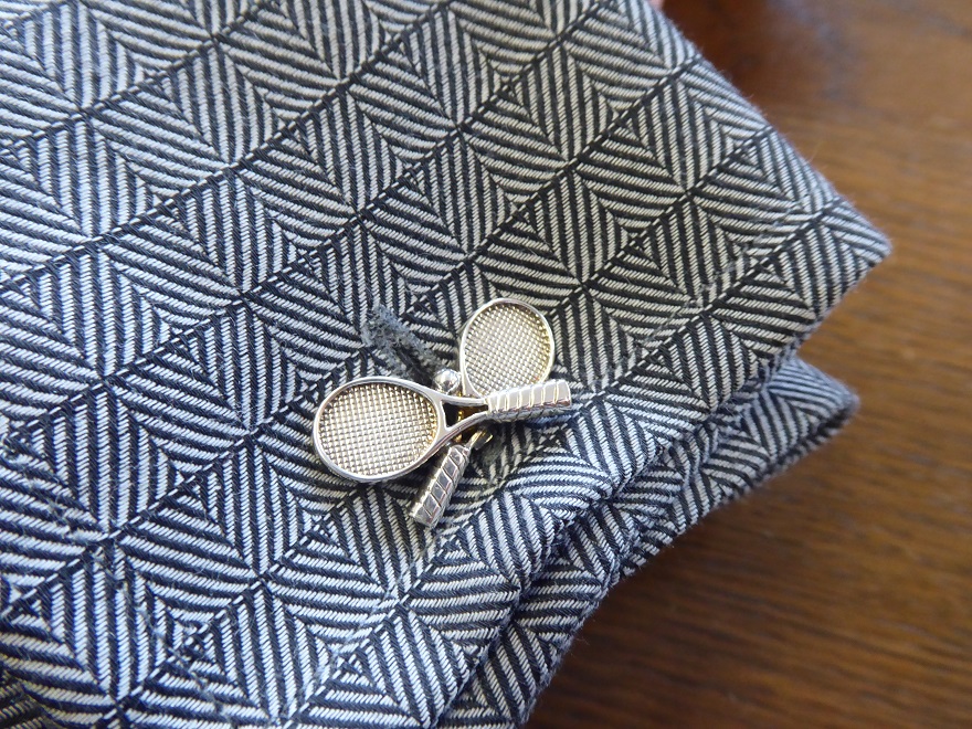 Ralph Lauren Sterling Silver Tennis Racket Cufflinks