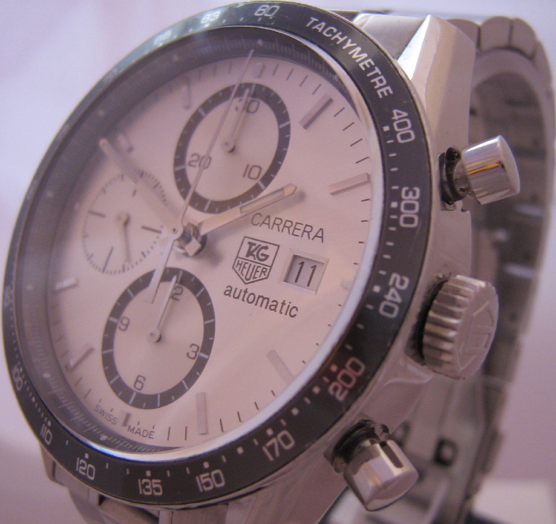 Tag Heuer Carrera Chronograph, Silver Dial With Stainless Steel Bracelet