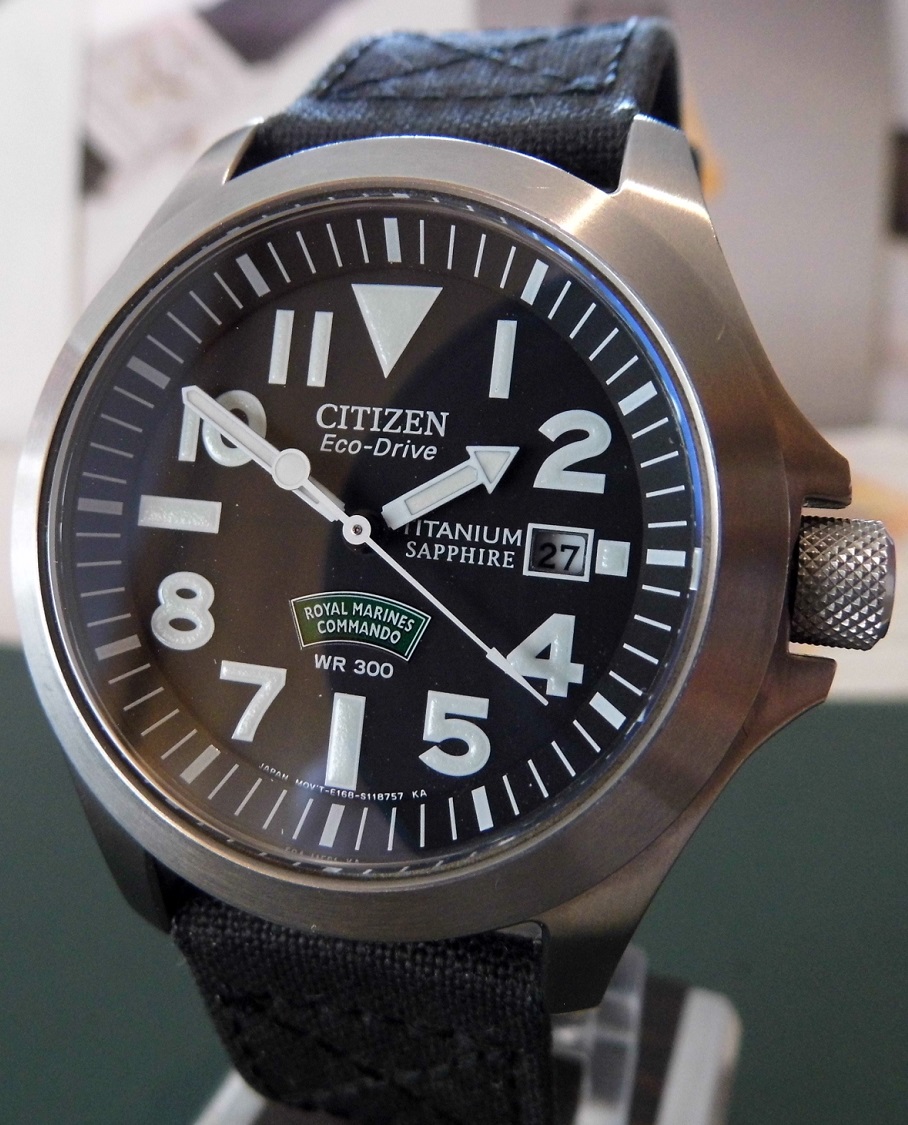 Citizen Royal Marines Commando Eco Drive, Black Dial, Black Strap