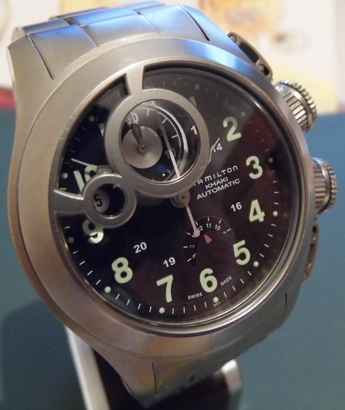 Hamilton Khaki Frogman Chronograph, Black Dial, Bracelet & Strap