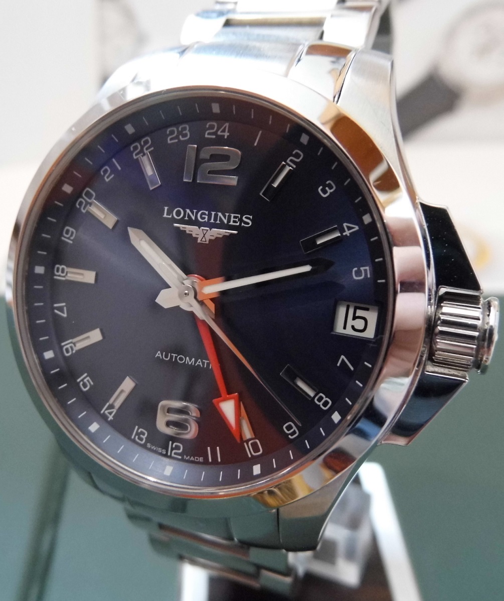 Longines Conquest GMT, Blue Dial, Bracelet