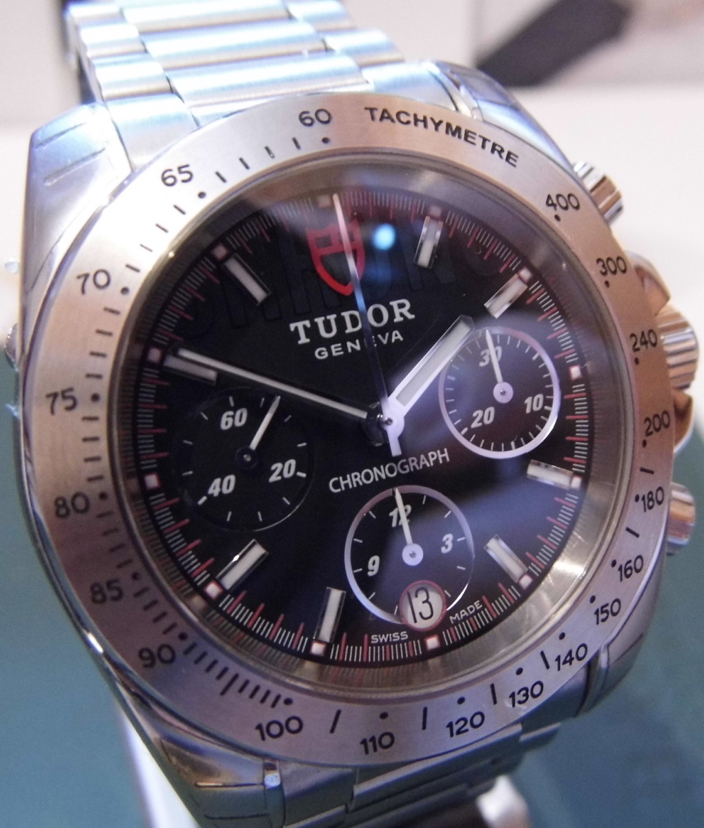 Tudor Sport Chronograph, Black Dial, Steel Bracelet