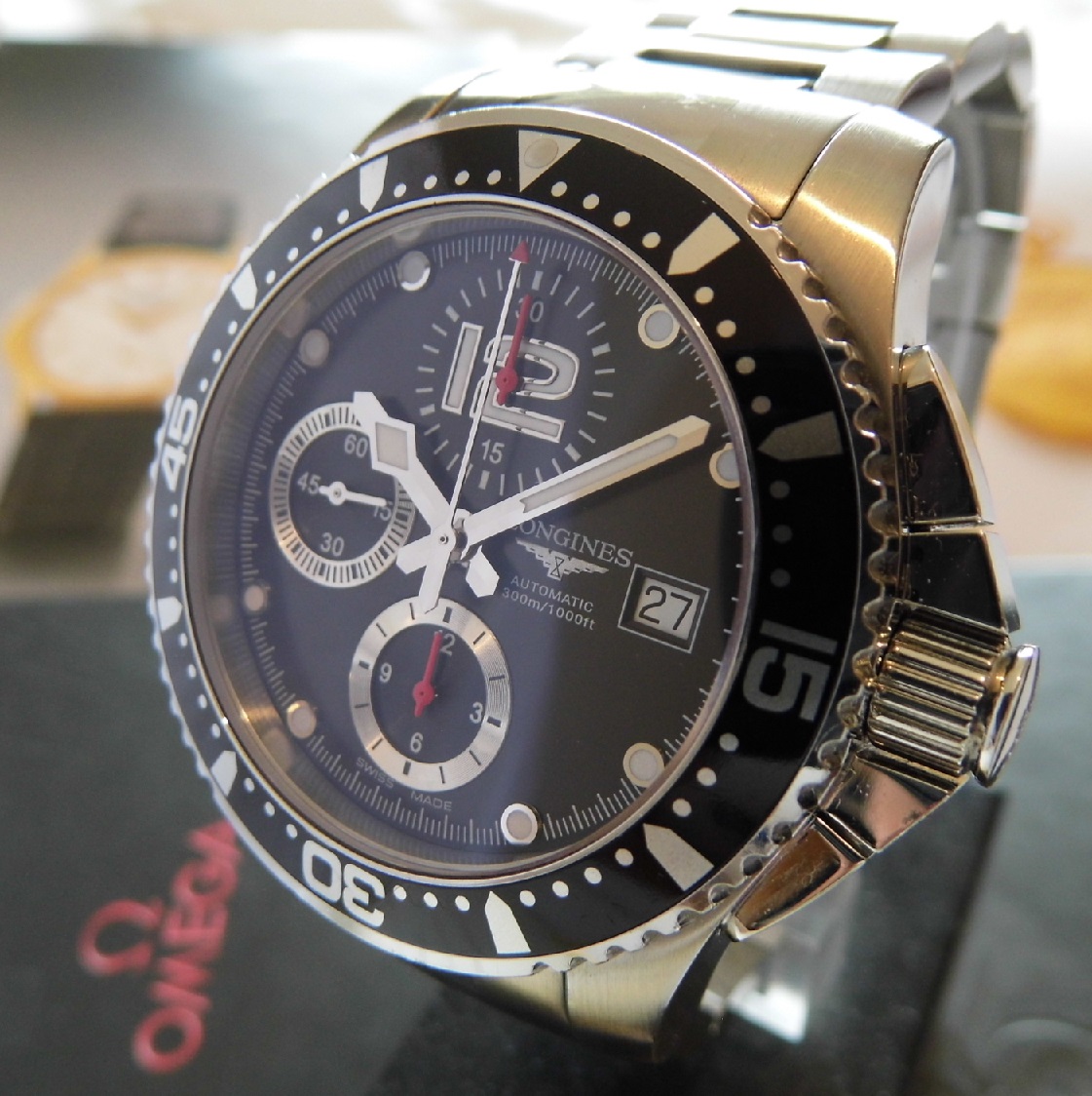 Longines Hydroconquest Automatic Chronograph, Black Dial, Bracelet
