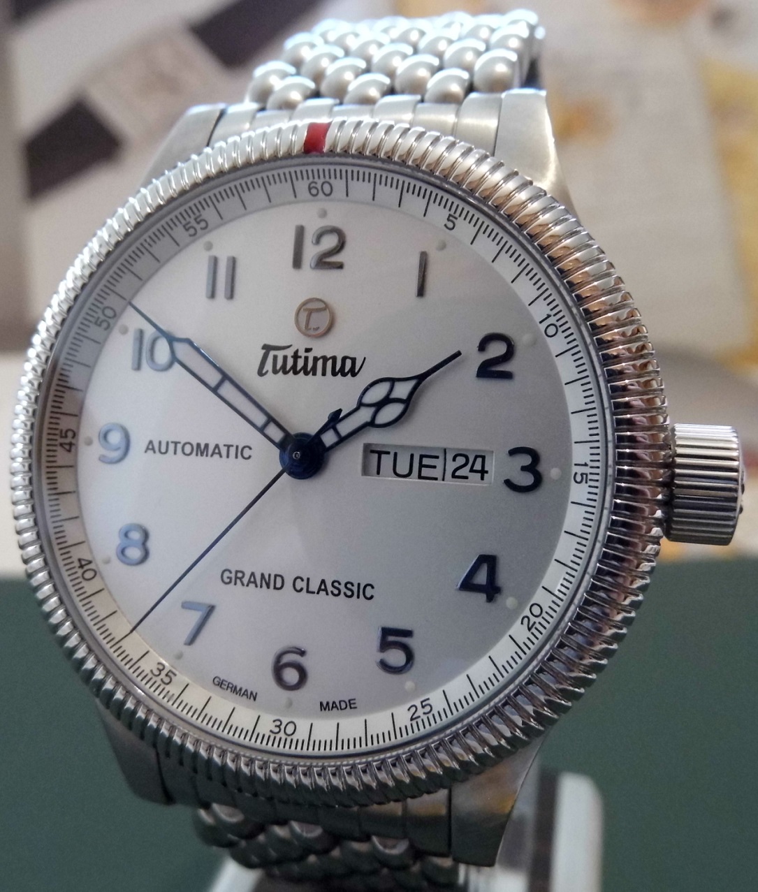 Tutima Grand Classic Automatic, White Dial, Bracelet