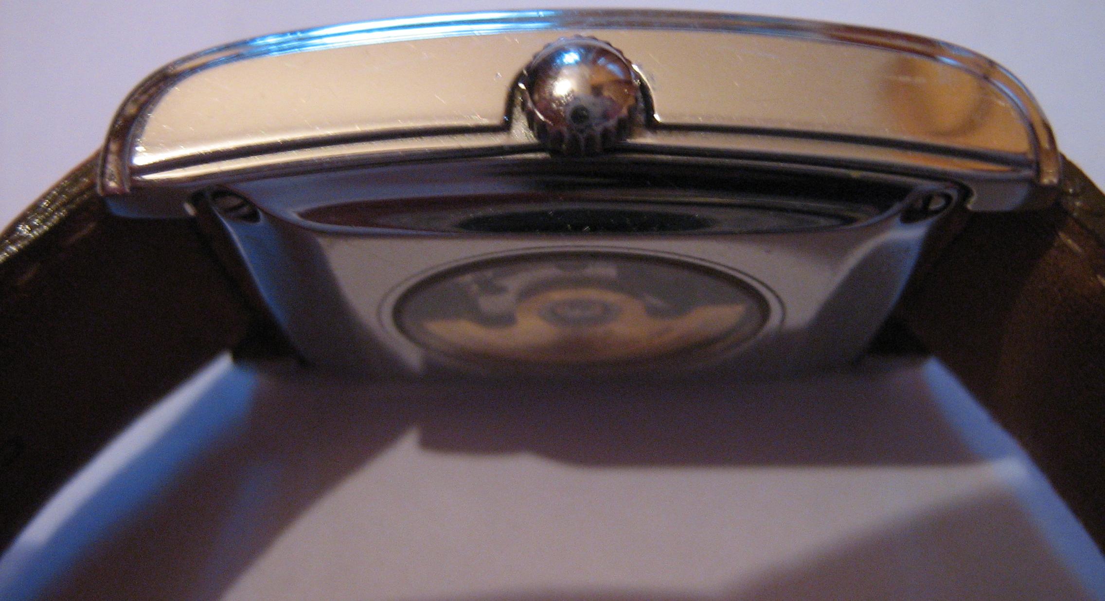 Used Oris Rectangular Pointer Date, Silver Dial, Brown Leather Strap