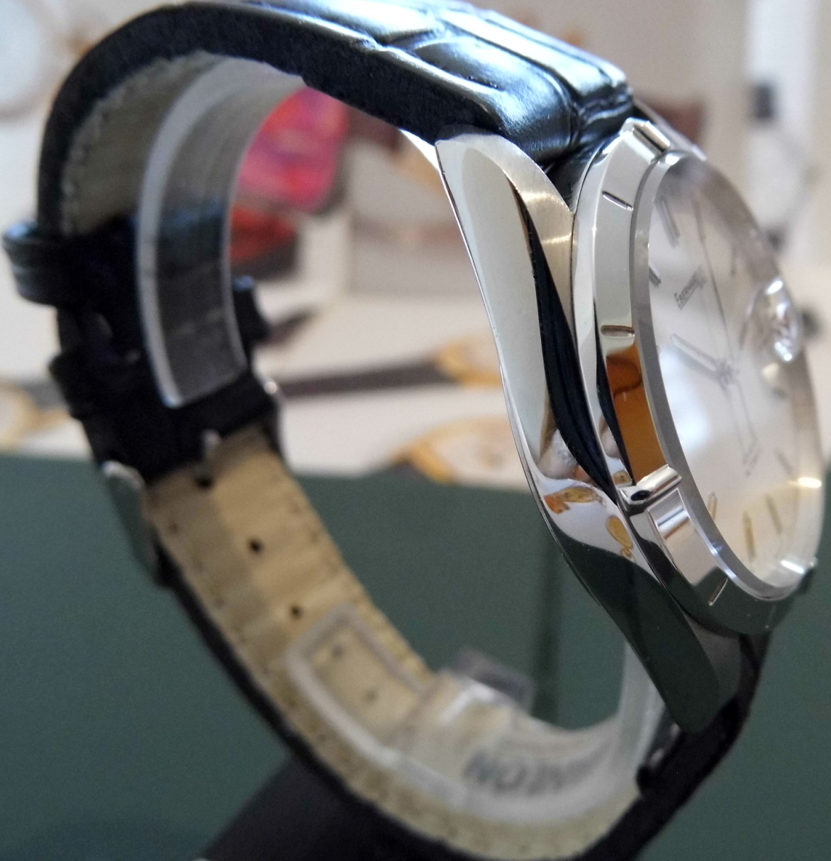 Eberhard & Co Aquadate, White Dial, Leather Strap