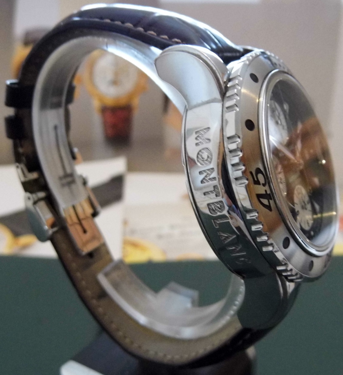 Montblanc Meisterstuck Sport Chronograph, Black Dial, Leather Strap