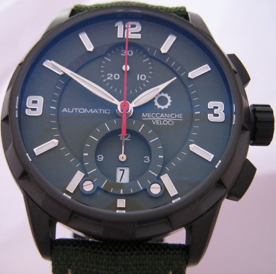 Meccaniche Veloci Rally Chronograph, Green Dial With Lorica Strap