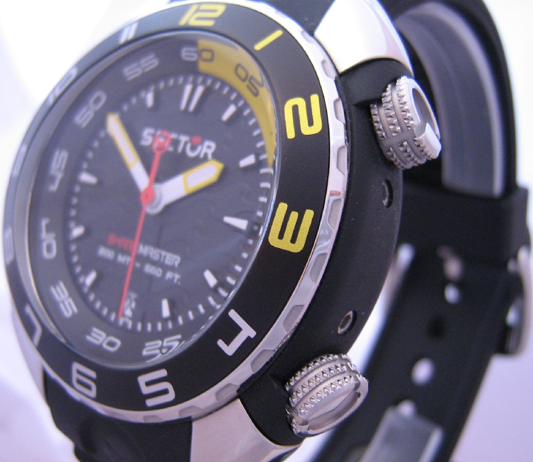 Sector Sharkmaster Divers Watch, Black Dial With Rubber Strap
