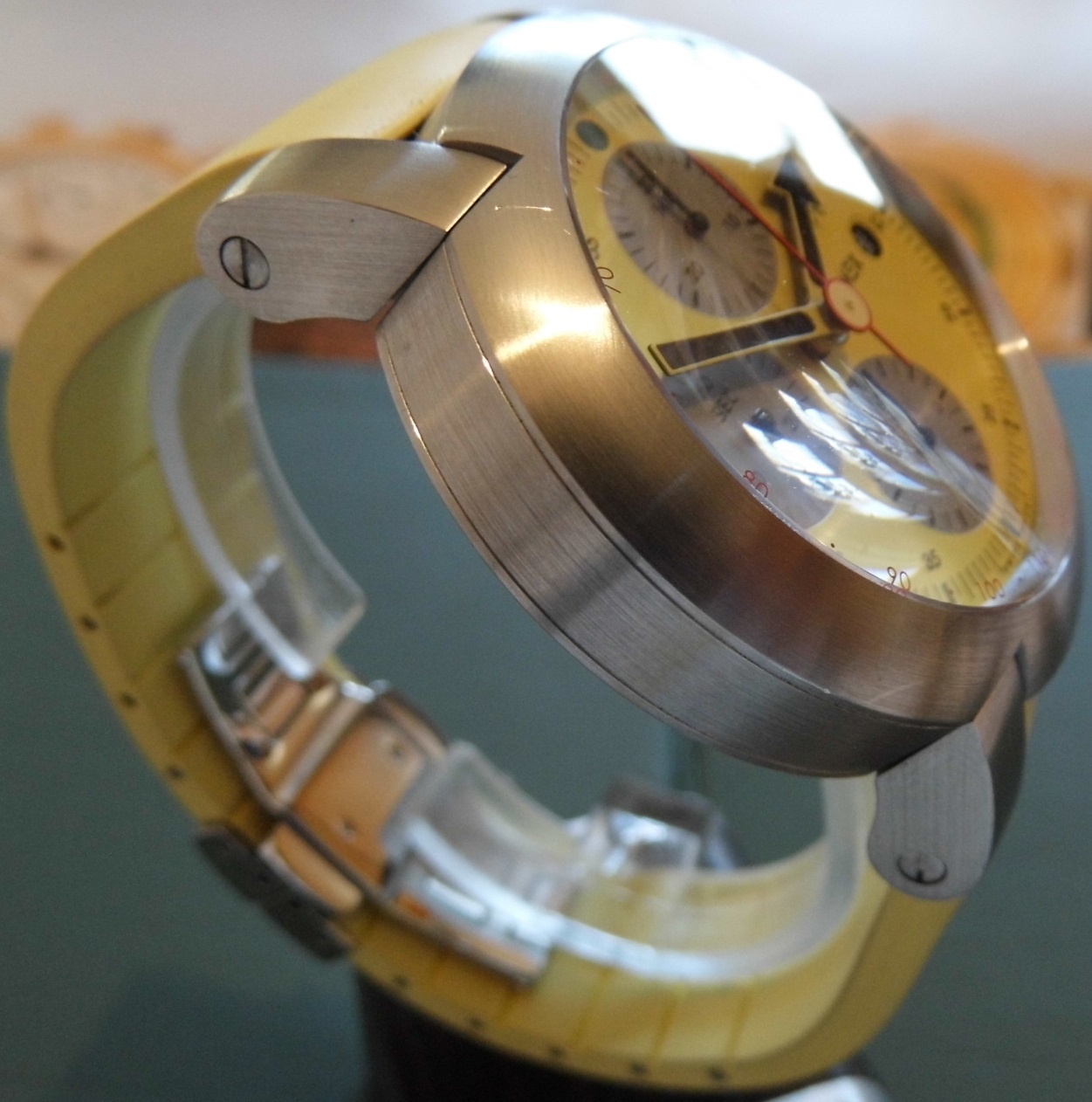 Xemex XE-5000 Sun Chronograph, Yellow Dial With Rubber Strap