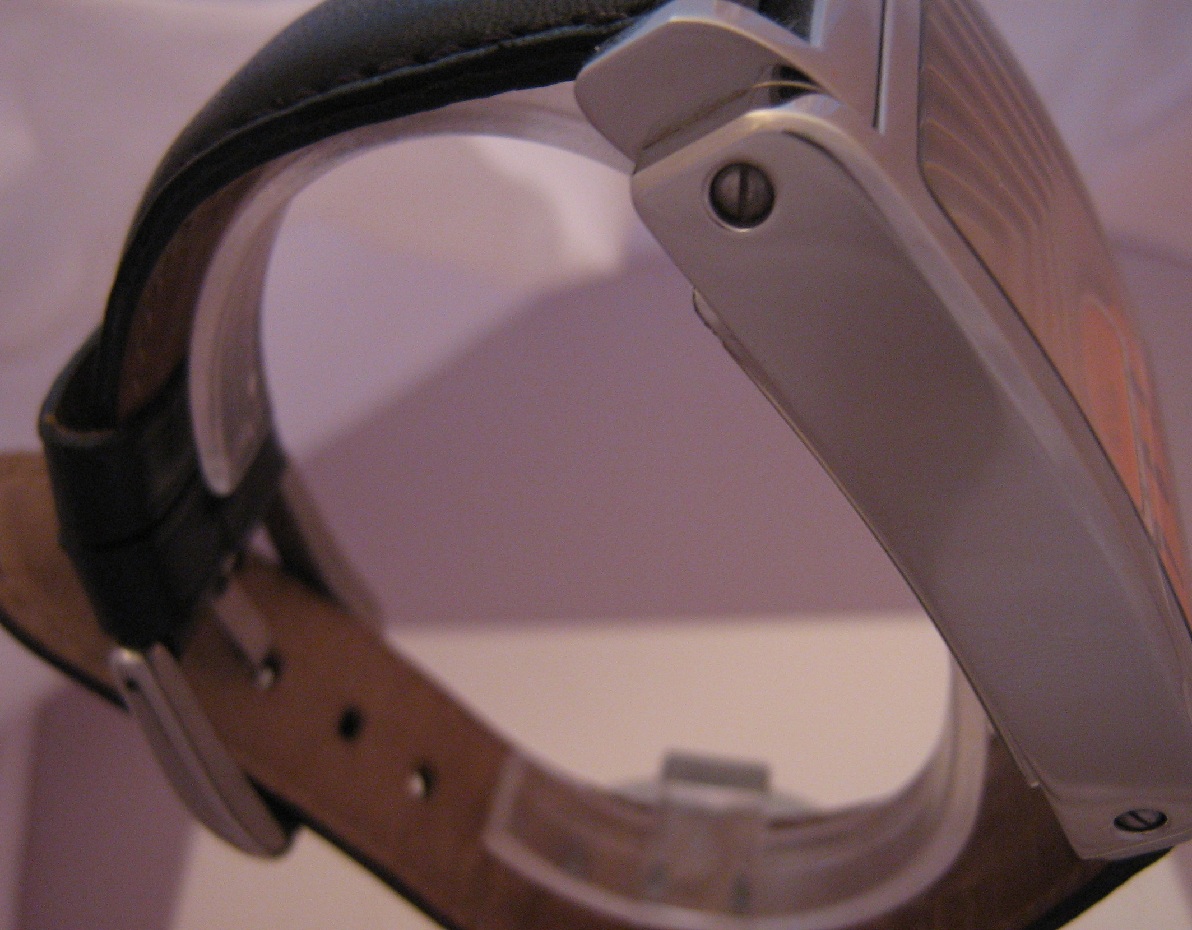 Leandri Square Automatic, Orange Dial With Leather Strap