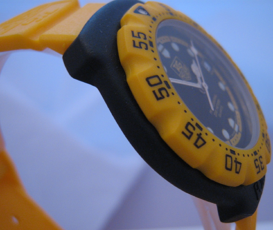 Vintage Tag Heuer F1, Black Dial With Yellow Strap