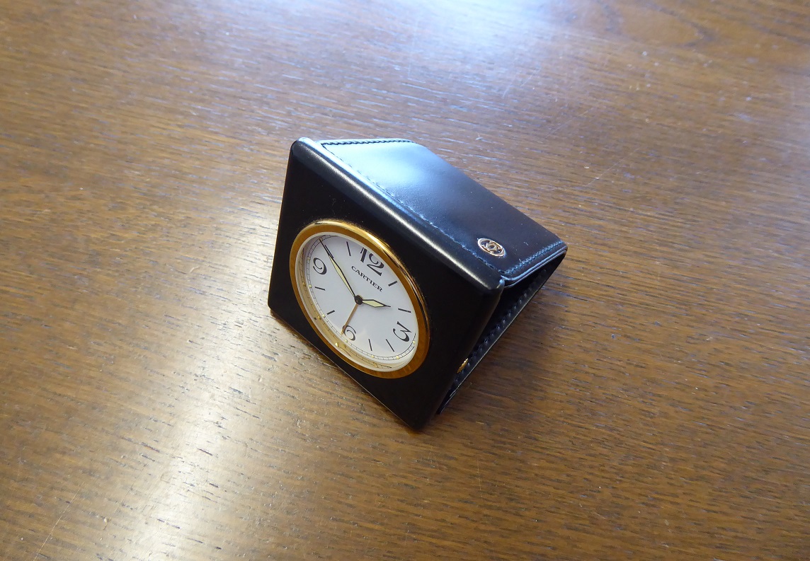A Cartier Pasha Travel Alarm Clock