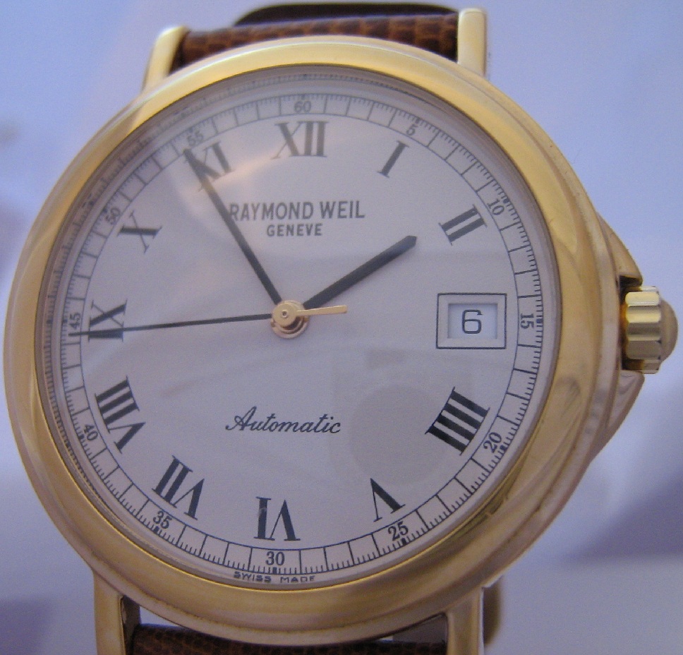 Raymond Weil Tradition Gold Watch, White Dial, Leather Strap
