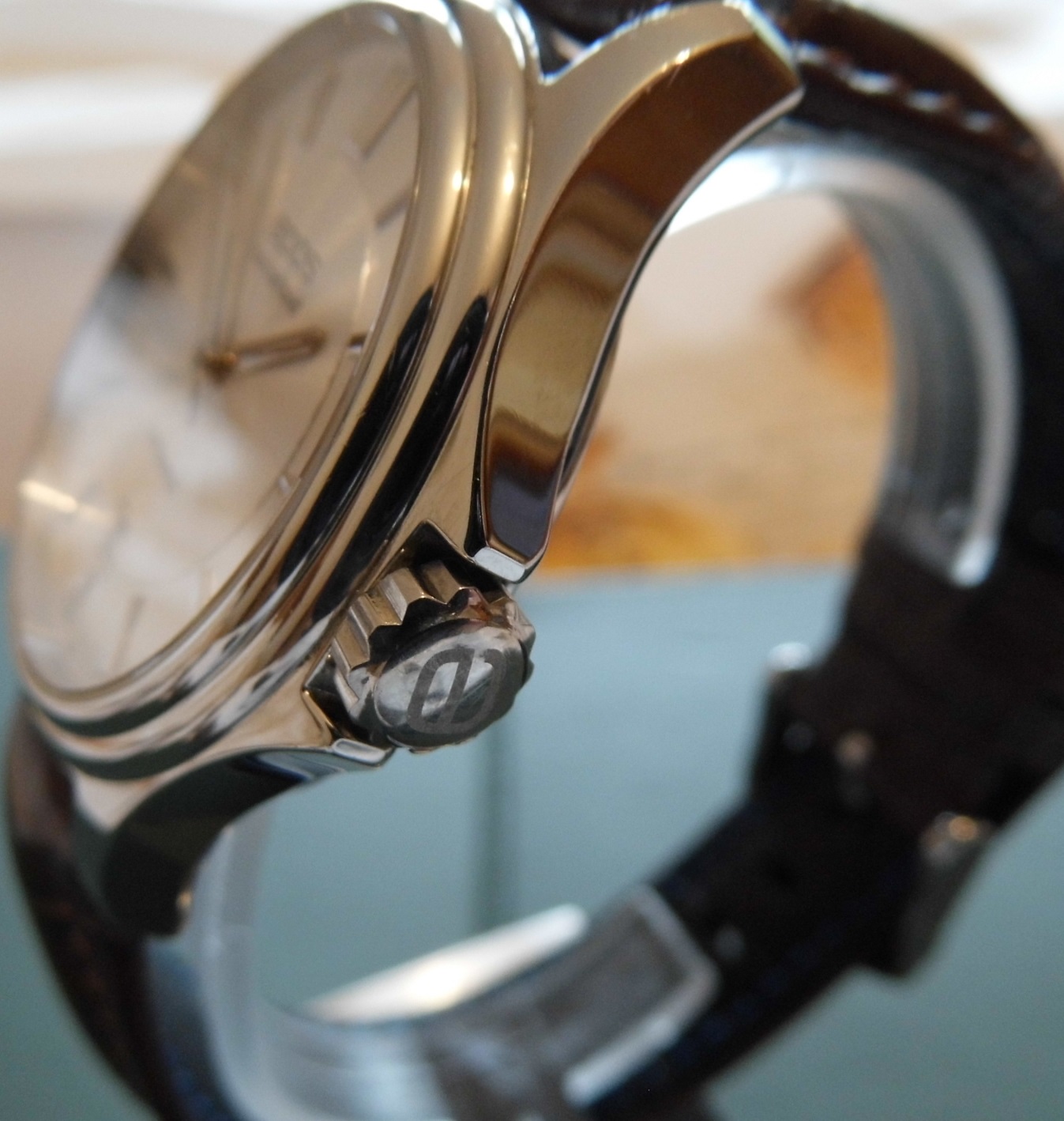 Epos Sportive Automatic, Silver Guilloche Dial, Brown Leather Strap