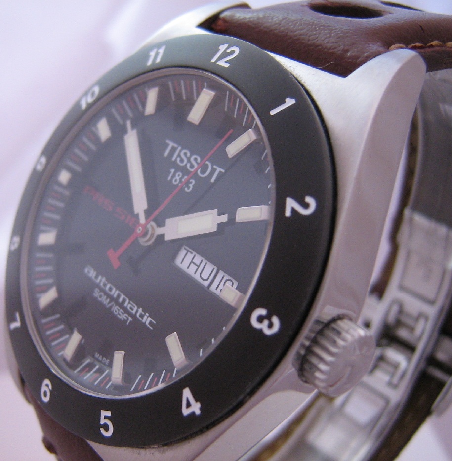Tissot PRS 516 Automatic, Black Dial With Leather Strap