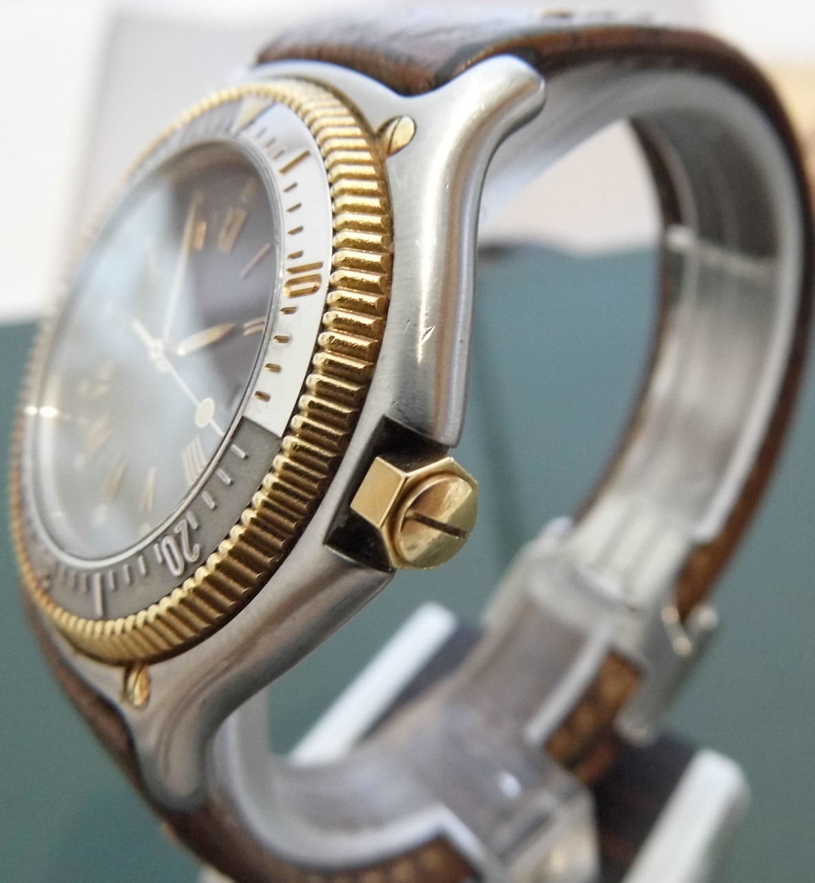 Ebel Discovery Diver, Grey Dial, Brown Leather Strap