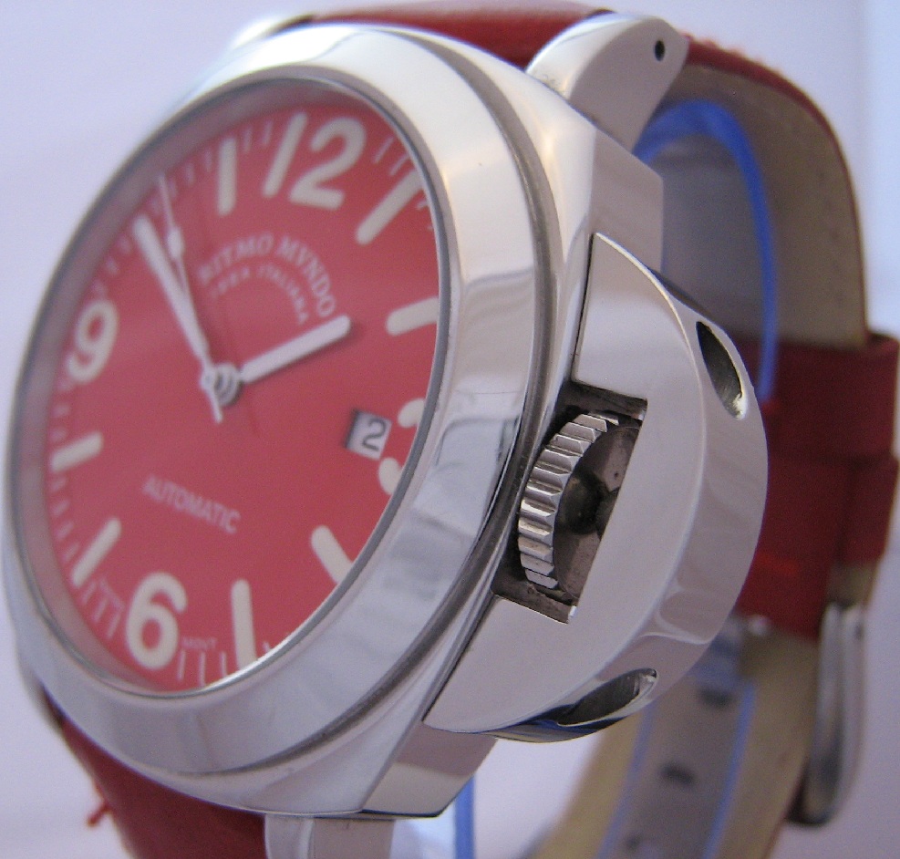 Ritmo Mvndo Ponte Automatic Watch, Red Dial, Red Strap