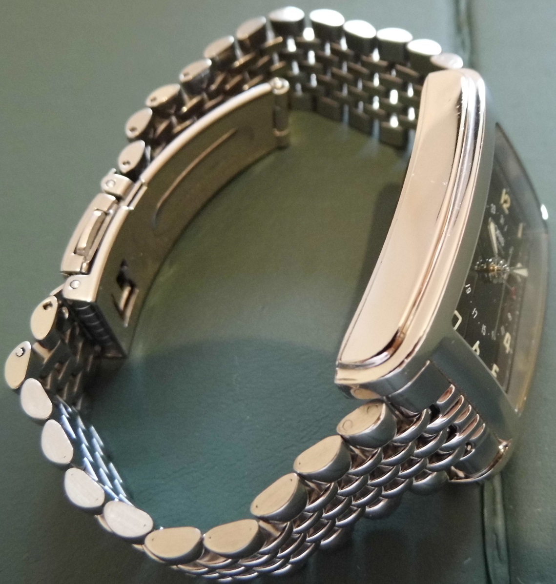 Oris Rectangular Pointer Date, Black Dial With Stainless Steel Bracelet