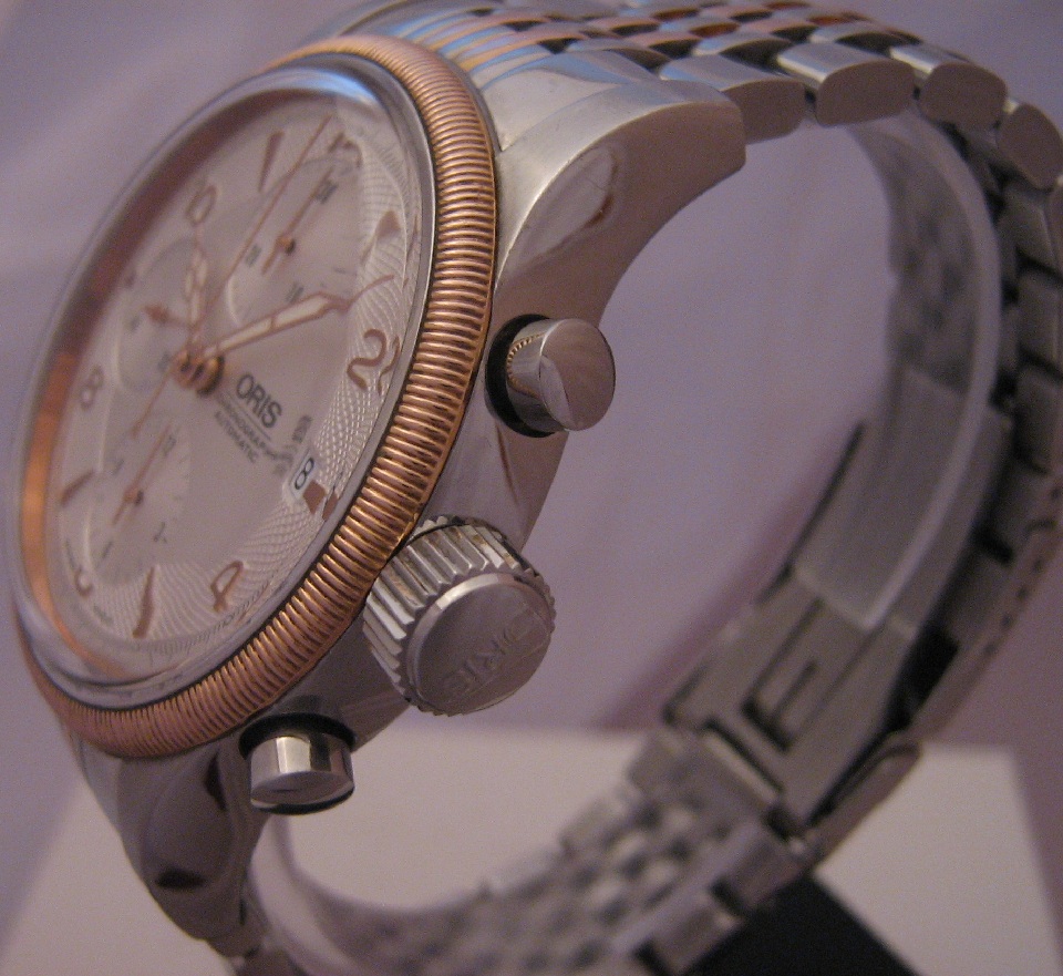 Oris Big Crown Chronograph, Silver Guilloche Dial, Steel Bracelet