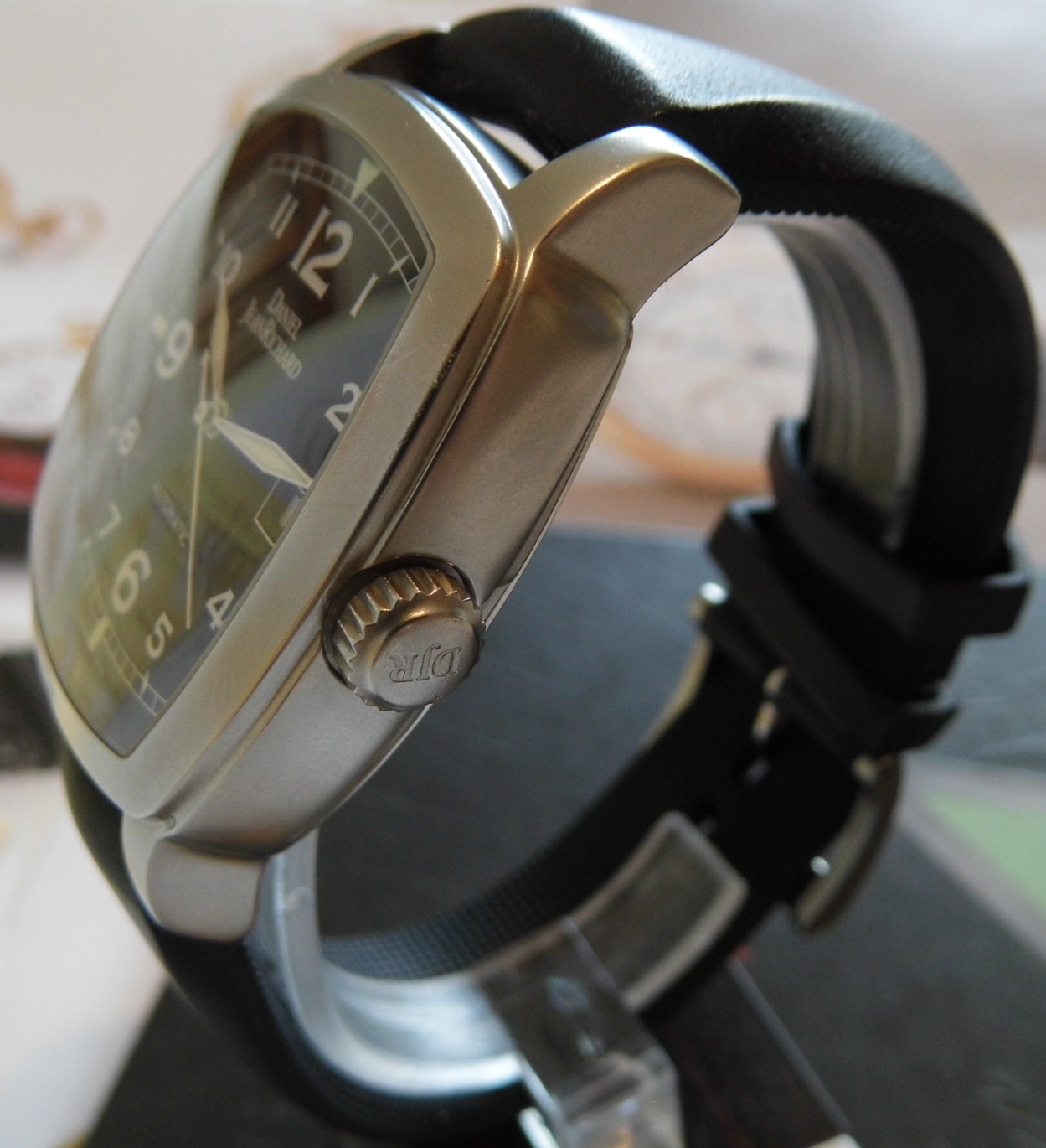 Daniel JeanRichard TV Screen, Black Dial, Rubber Strap