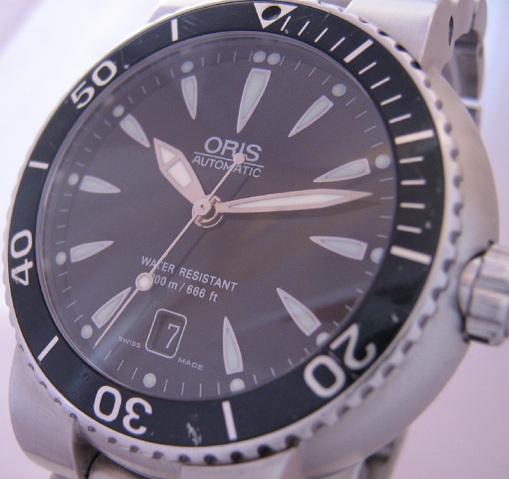 Oris TT1 Divers Watch, Black Dial With Stainless Steel Bracelet