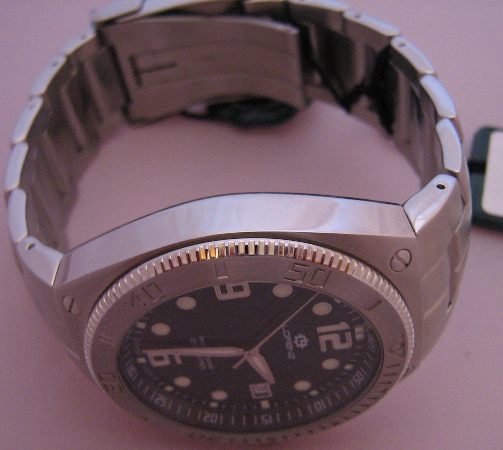 Lorenz Aquitania Divers Watch, Black Dial With Stainless Steel Bracelet