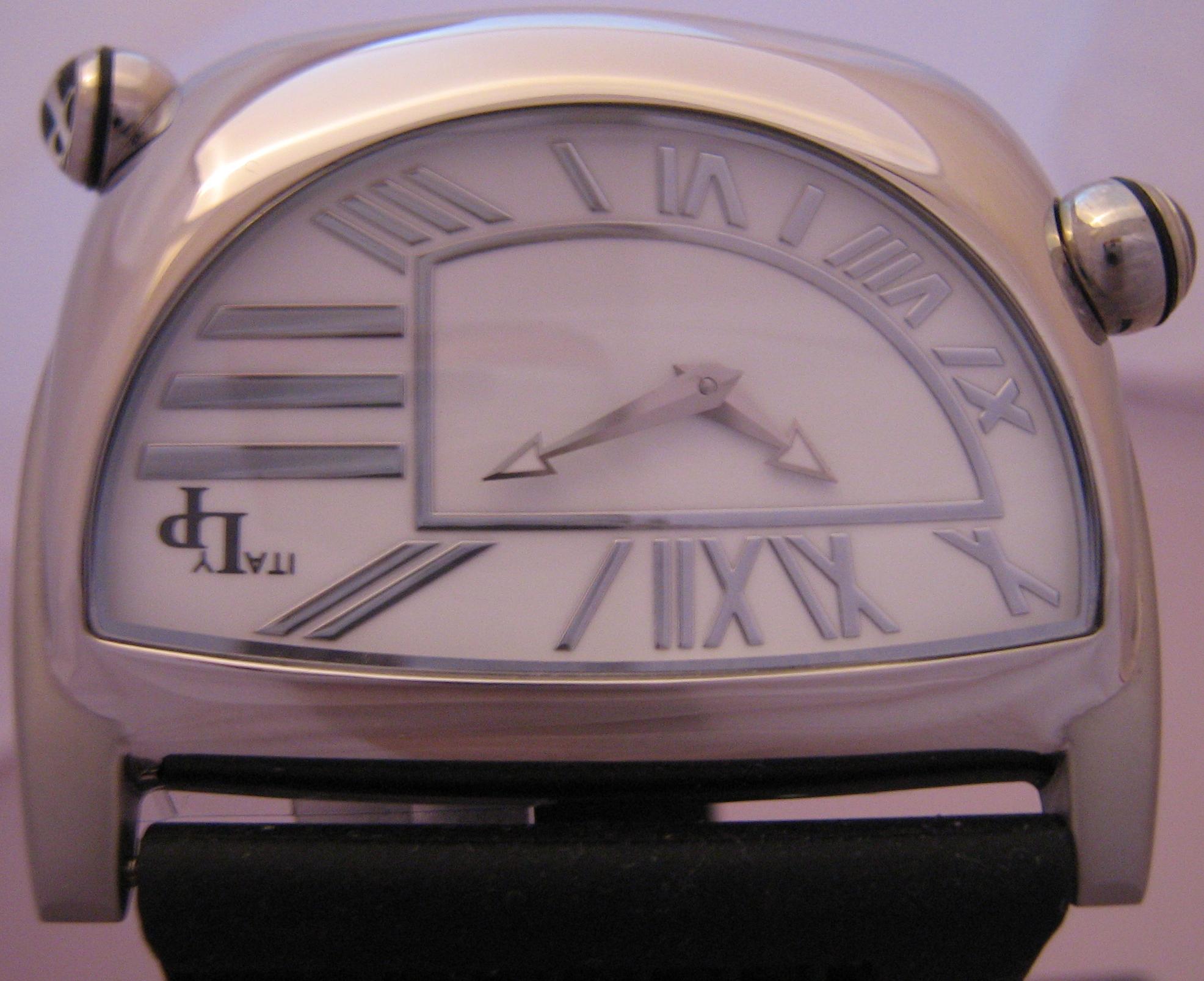 LP Italy Stratosphere Dual Time Watch, White Dials With Rubber Strap