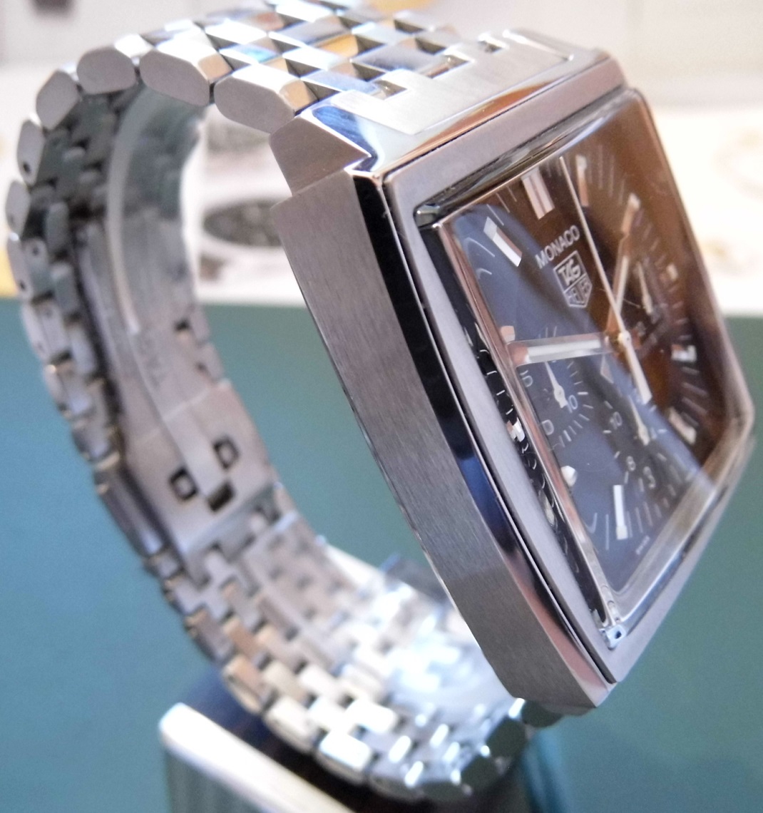 Tag Heuer Monaco Chronograph, Black Dial, Braacelet