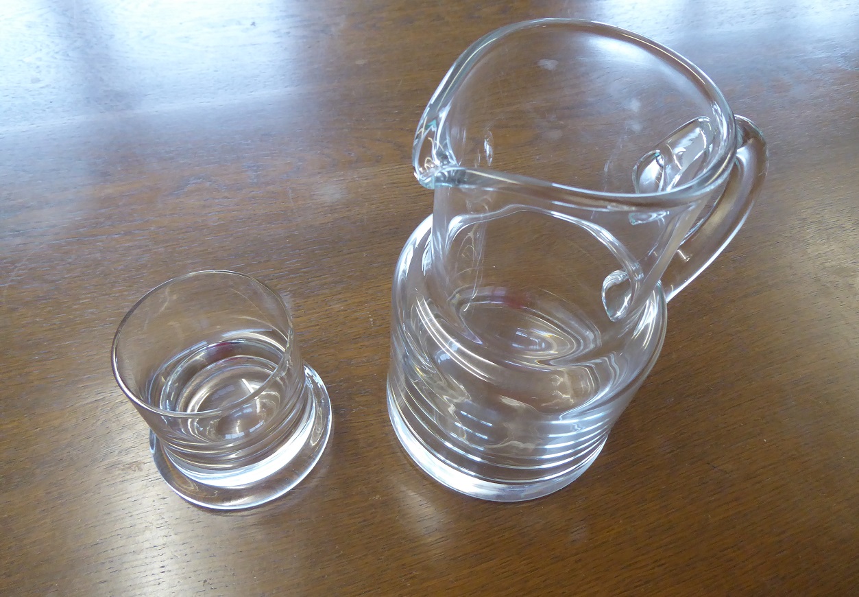 A Tiffany & Co Glass Bedside Carafe & Glass