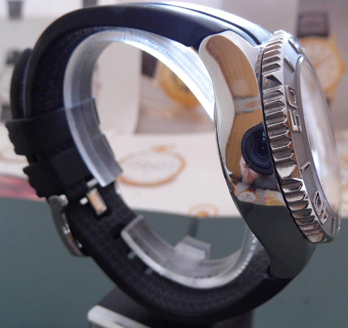 Krieger Sea Stallion Chronometer, Black Dial, Rubber Strap