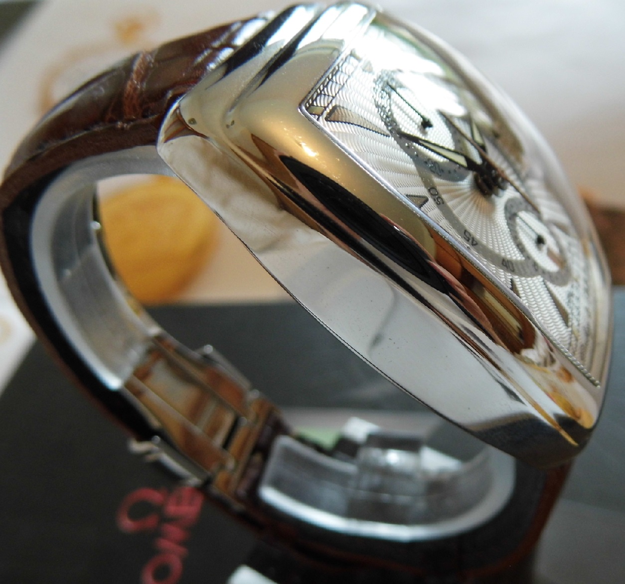 Dubey & Schaldebrand Gran Chrono, Silver Dial, Leather Strap