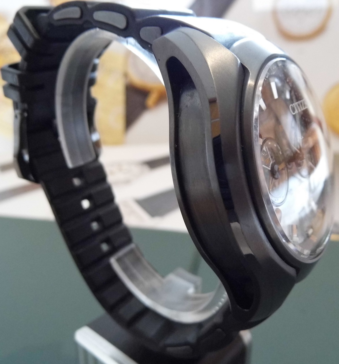 Citizen Eco Drive Satellite Wave-Air, Black Dial, Rubber Strap