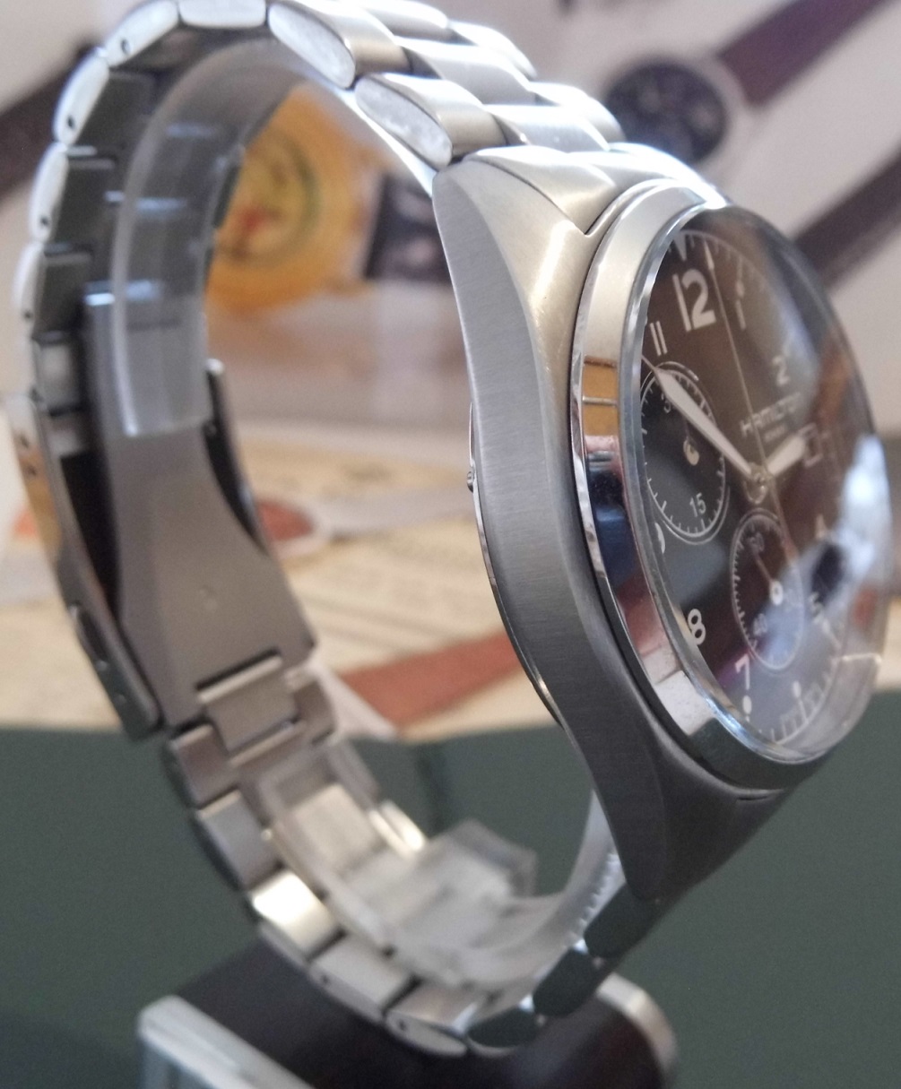 Hamilton Khaki Pilot Pioneer Chronograph, Black Dial, Bracelet